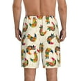thumbnail image 3 of Kdxio Boho Chicken Print Mens Sleep Shorts Bottoms Soft Comfy Pajama Wear Pants with Drawstring Pockets, 3 of 7