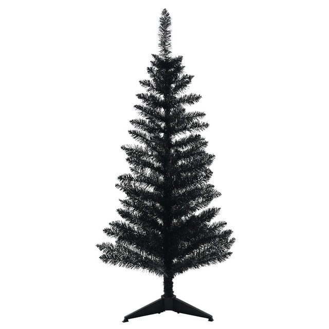 Árbol de Navidad artificial Maylaviu, 1,2 m, PVC negro, 50 LED