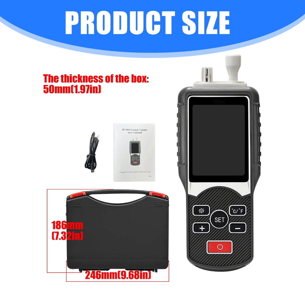 MOMOJIA Air Quality Analyzers Testing Instrument Shockproof ABS Dust Particle Counter Multiple Environment Monitoring
