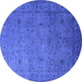 thumbnail image 1 of Ahgly Company Indoor Round Oriental Blue Industrial Area Rugs, 4' Round, 1 of 4