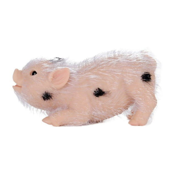 Mini muñeca de cerdo de silicona con lunares negros, colección de muñecas de cerdo de cuerpo suave y realista, juguete de cerdo pequeño renacido Pequeños lunares