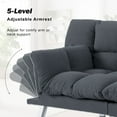 thumbnail image 4 of BSHTI Corduroy Futon Sofa Bed, 67.3" 3 in 1 Convertible Sofa Bed with Adjustable Armrests, Split-Back Design, Loveseat Sofabed for Apartment, Living Room, Office(Dark Gray), 4 of 15