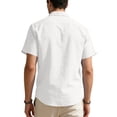 thumbnail image 4 of LTTVQM Button Down Shirt for Men Short Sleeve Casual Shirts 2026 Summer Beach Textured Shirts White 2XL, 4 of 4