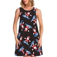 thumbnail image 1 of Xecao Robe de Surf Père Noël pour Femmes Robes d'Été Décontractées Robes de Plage Sans Manches Robe Évasée avec Poches, 1 of 7