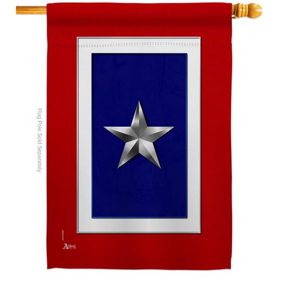 Americana Home & Garden H141092-BO 28 x 40 in. Silver Star House Flag Armed Forces Military Service Double-Sided Decorative Vertical Flags Decoration Banner Garden Yard Gift