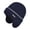 Navy Blue, variant on Women Men Winter Beanie Hat Solid Color Unisex Knit Wool Hat Thickened Ribbed Fleece Lined Hat with Earflaps