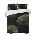 thumbnail image 2 of Sage Green Rose Twin Size Down Alternative Comforter,Lightweight Comforter Quilt Bedding Set with Pillow Shams Vintage Abstract Garden Flower Floral Black Bed Comforter Duvet Insert 68"x86", 2 of 7