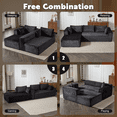 thumbnail image 5 of 110" Modular Sectional Sofa with L-Shape Chaise, Upholstered Corduroy Boneless Couches with Deep Seat for Living Room, No Assembly Required, Black, 5 of 7