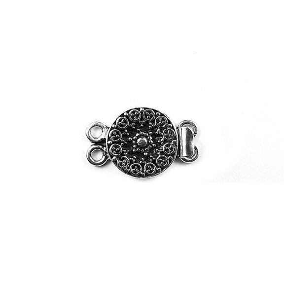 CSF-390 Silver Overlay Multi Strand Clasp With 2 Hole