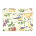 thumbnail image 7 of Yayeee Collapsible Cube Storage Bin with Lid Fabric Closet Decorative Basket with Handles, Birds with Strawberries, 7 of 7