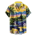 thumbnail image 2 of IROINNID T-Shirts for Big and Tall Men, Summer Essentials Lightweight Thin Basic V-Neck Lapel Botton Loose Tops for Men, 2 of 4