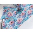 thumbnail image 2 of Exotic Bed Runner Set, Tropical Roses and Leaves Flowers of the Jungle Watercolor Floral, Decorative Bedding Scarf & 2 Pillow Shams for Hotels Homes, Queen, Soft Blue Pale Lilac and Pink, by Ambesonne, 2 of 3