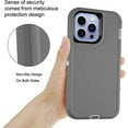 thumbnail image 3 of Entronix Heavy Duty Case Compatible with iPhone 14 Pro, Shockproof Hard Cover, Gray, 3 of 8
