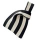 thumbnail image 4 of Bolsa de compras con estampado de rayas, plegable, reutilizable, de gran capacidad, para viajes diarios, color negro y blanco, 4 of 12