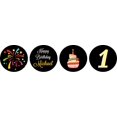 thumbnail image 2 of Darling Souvenir Personalized Chocolate Labels 1st Birthday Custom Name Stickers 190 Pcs-Black, 2 of 2