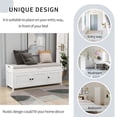 thumbnail image 6 of Storage Bench Entryway Storage Bench with 3 Shutter-Shaped Doors, Shoe Bench with Removable Cushion and Hidden Storage Space, Home Collection Furniture for Living Room, White, 6 of 7