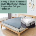 thumbnail image 2 of Heavy Duty Triangle Bed Sheet Clips, Adjustable Elastic Sheet Straps with Metal Clips, Crisscross Mattress Holder for Secure Fit (6 Sides), 2 of 5