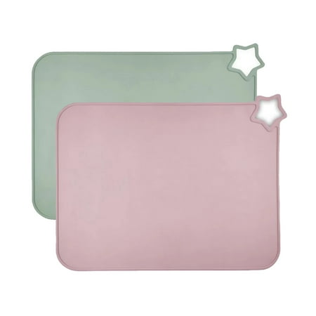 

Silicone Placemats for Baby & Kid Stain Resistant Non-Slip Toddler Food Mats Eating Table Mat with 2 Packs