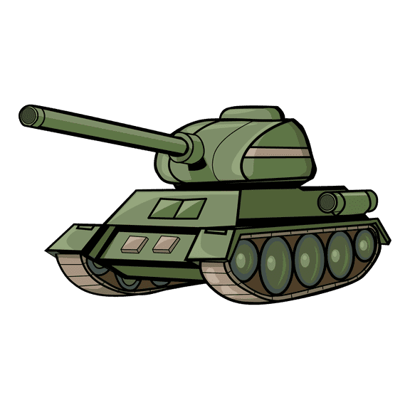 War Vehicle Machine with Cartoon Artwork for Living Room Wall Decoration - Tank with Creative Art for Vinyl Wall Decal - 28" x 28"