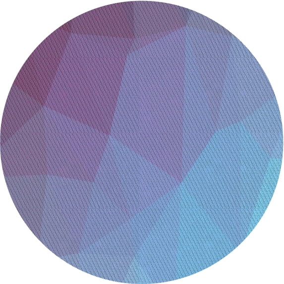 Ahgly Company Machine Washable Indoor Round Transitional Crystal Blue Area Rugs, 5' Round