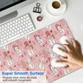 thumbnail image 4 of Long Mouse Pads for Desk,Pink Christmas Snowman Pattern Desk Mats on Top Of Desks, Desk Mouse Pad Extra Large with 3mm Non-Slip Base and Stitched Edge for Gaming,Office,Work,Home 31.5x11.8in, 4 of 5