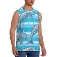 thumbnail image 2 of Yiaed Dolphin Print Men's Singlet Vests Summer Running Muscle Tank Tops Gym Undershirt Round Neck Sleeveless for man, 2 of 5