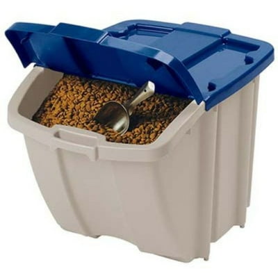 Suncast 72-Quart Resin Dog Food Storage Bin, Stackable Pet Food Container