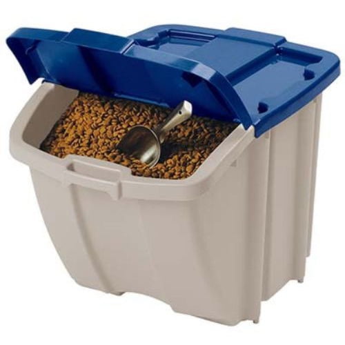 Suncast 72Quart Resin Dog Food Storage Bin, Stackable Pet Food