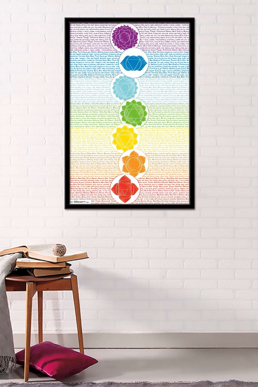 Chakras Wall Poster, 22.375" x 34", Framed