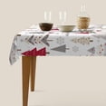thumbnail image 3 of Christmas Tablecloth Rectangle 60 x 84 Inch, Christmas Trees Tablecloths Polyester Winter Xmas Table Cloth for Holiday Parties Kitchen Dining Indoor Outdoor, 3 of 5