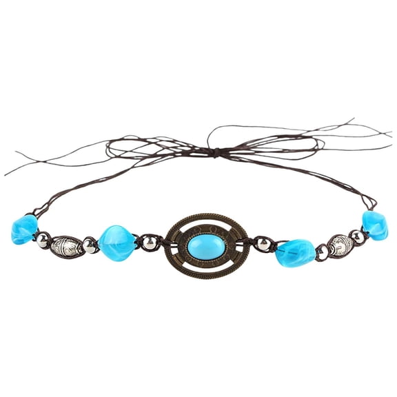 Cowboy Hat Bands - Ethnic Western Beaded Hatbands with Turquoise, 51.2 inch, Multicolor