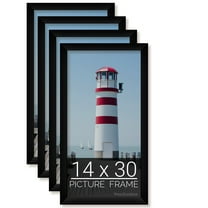 14x30 Black Picture Frame for Puzzles Posters Photos or Artwork, Set of 4
