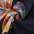 thumbnail image 3 of Conjunto de 2 Piezas de de Corta para Mujer, Cuello Redondo, Pantalones de Pierna , Talla Grande, para Verano Flores Azul Marino M, 3 of 4