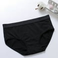 thumbnail image 2 of Bigersell Women Cotton Underwear Clearance Plus Size Panties Tangas Panty Style P-907 Spandex Shaping Panties Plus Size Thongs Ladies Briefs High Waist Women's Panties Black XL, 2 of 2
