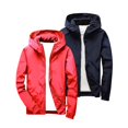 thumbnail image 3 of Kids Boys Girls Hoodie Jacket 2 Pack Hooded Lightweight Windbreaker Jackets Full Zip Outerwear Waterproo𝐟 Uniform Trench Coat, 3 of 8