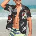 thumbnail image 5 of Yiaed Japanese Sushi Hashi Print Hawaiian Shirt for Men Short Sleeve Button Down Shirts Beach Shirts for Men-Medium, 5 of 5