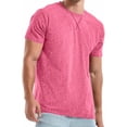 thumbnail image 6 of Men's Cotton Crewneck Short Sleeve T-Shirt, Embroidered Casual Tee, Breathable Summer Top, Relaxed Fit Solid Color Shirt for Gym, Daily Wear, Street Style | TOPLIU,Red XL, 6 of 7