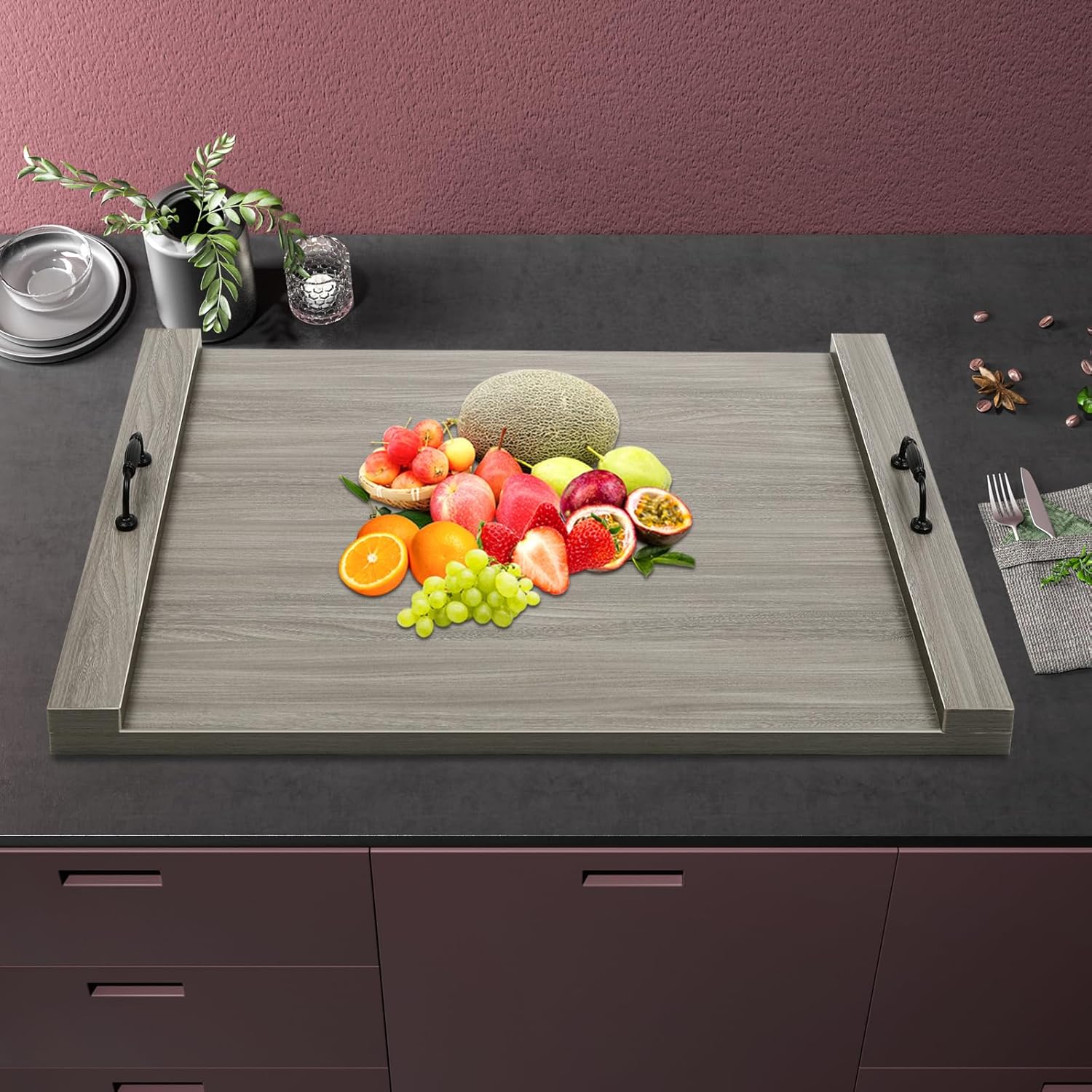 Miumaeov Noodle Board Extra Large Cutting Board Solid Noodle Board Wood Stove Cover Pre-Drilled Holes Clear Texture For Electric&Gas Stove Top Cover