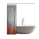 thumbnail image 3 of ABPHQTO Farmhouse Woodland Rainy Foggy Country Enchanted Wild Jungles Red Mystic Forest Trees and Leaves Red Grass Scene Cortina de ducha 150x180 cm, 3 of 3