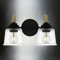 thumbnail image 3 of Luxury Coastal Bath Light, Medium Size: 8.25''H x 14.5''W, with Nautical Style Elements, Matte Black Finish, UQL5880 from the Leyton Collection by Urban Ambiance, 3 of 5