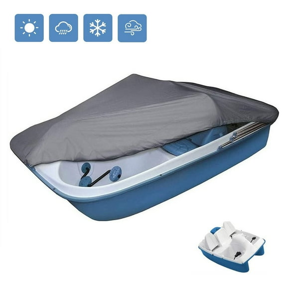 PET-U Pedal Boat Cover 420D Waterproof Pedal Boat Mooring Cover Replacement for 3 or 5 Person Pedal Boats Pelican Pedal Boat Cover 112.5 L x 65 W Grey
