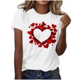 thumbnail image 2 of Valentines Shirt for Women, Heart T Shirts Women, Short Sleeve Tops Trendy Women's Round Neck Print Casual Short Sleeved Tops Crew Neck Blouse Shirt, 2 of 4