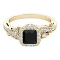 thumbnail image 3 of Black Diamond Princess Cut 10K 1.50 Carats Engagement Ring In Solid Yellow Gold, 3 of 4