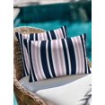 thumbnail image 4 of Outdoor Pillows Waterproof, Navy Blue Pink Striped Bedding Throw Pillows with Insert for Couch Sofa Bed, Modern Minimalist Ombre Lines 12x20 Inch Pillowcases Decorative Camping Patio Pillow Set of 1, 4 of 8