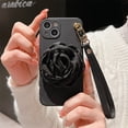 thumbnail image 1 of Funda de silicona líquida con cadena de pulsera de perlas de Camelia ins para iPhone 14, 13, 11, 12 Pro Max, X, XR, XS MAX, 6S, 7, 8 Plus, Mini funda de teléfono Fivean unisex, 1 of 2
