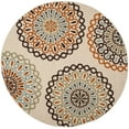 thumbnail image 4 of SAFAVIEH Veranda Axum Geometric Indoor/Outdoor Area Rug, 6'7" x 9'6", Cream/Terracotta, 4 of 8