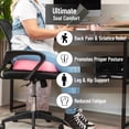 thumbnail image 2 of Mind Reader Memory Foam Seat Cushion with Air-Cloud Technology, Sciatica, Coccyx & Hip Pain Relief, Office, Memory Foam, Pink, 2 of 4