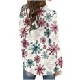 thumbnail image 5 of UQJfacai Womens Christmas Cardigans Knit Fall Sweaters Oversized Open Front Coats Snowflake Graphic Long Sleeve Shirts Outwear Tops, 5 of 6