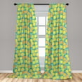 thumbnail image 5 of Ambesonne Cartoon Curtains, Hearts Stars Scales, Pair of 28"x95", Multicolor, 5 of 5