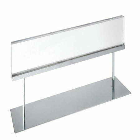22w Acrylic (The Elite Series: Medium Acrylic Block Sign Holder On Chrome Stand For Counter 22